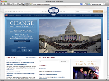 Screenshot of www.whitehouse.gov