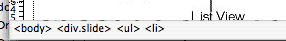 screenshot of tag selector at bottom of design panel